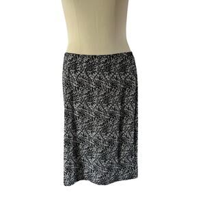 Vtg Y2K 2000 Black Floral Stretch Skirt Sz M/L Whimsigoth Fairy Grunge Witchy